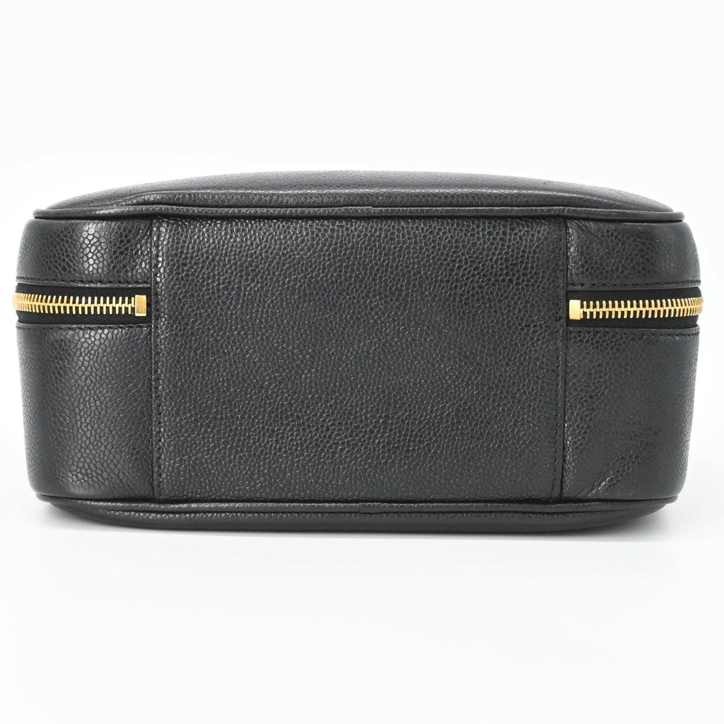 Chanel Black Leather Handbag Vanity Bag