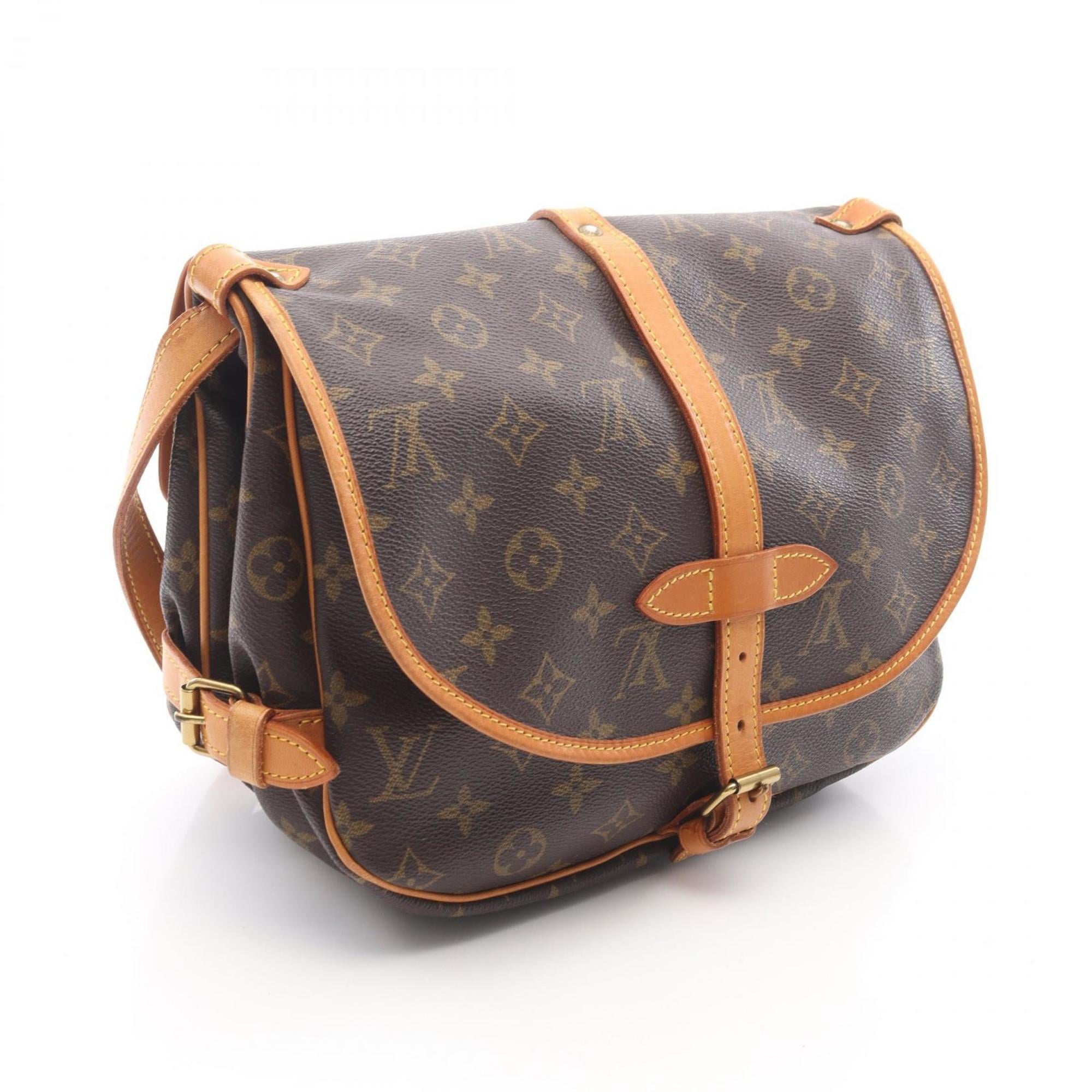 Louis Vuitton Brown Coated Canvas Leather Handbag Shoulder Bag