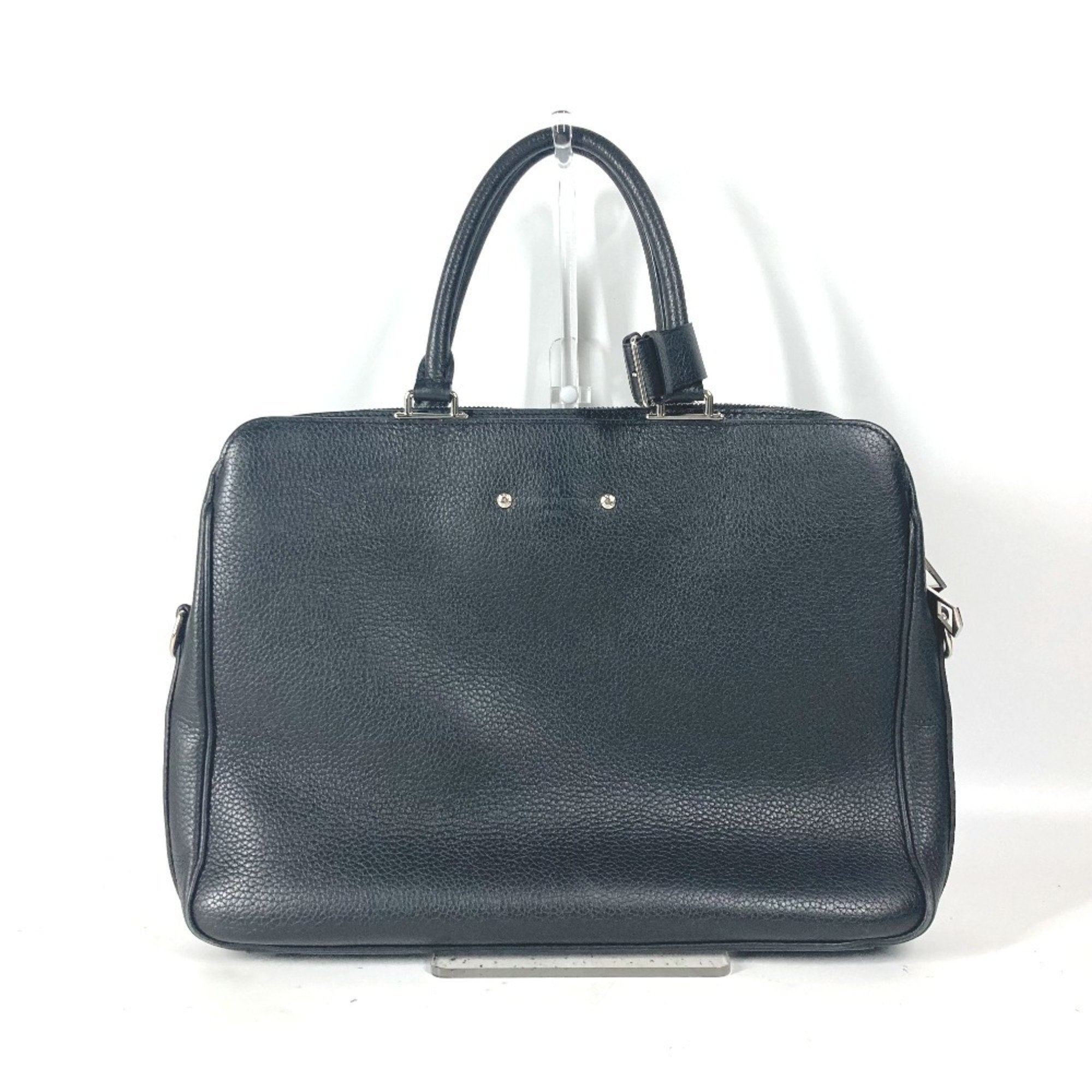 Louis Vuitton Black Leather Briefcase Handbag Tote Bag
