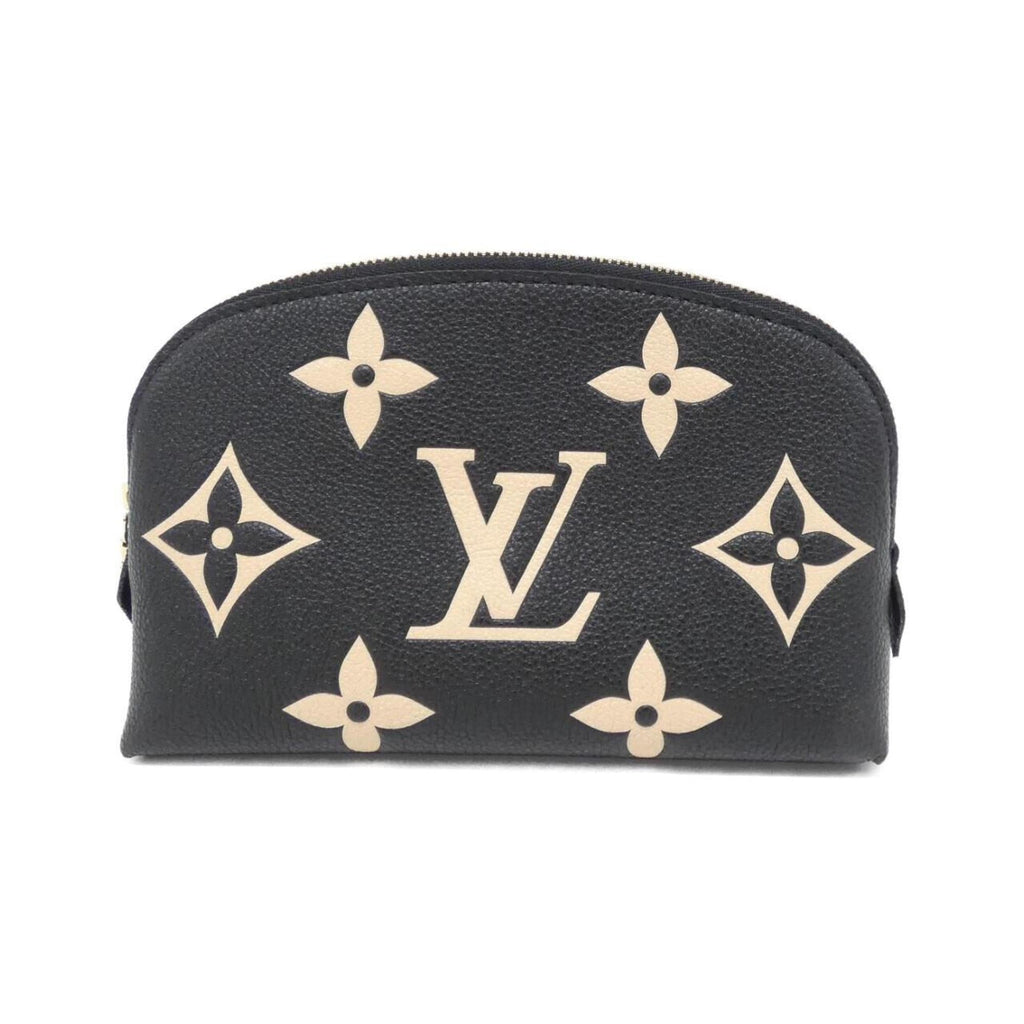 Louis Vuitton Beige Black Leather Pochette Pouch