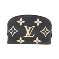 Louis Vuitton Beige Black Leather Pochette Pouch