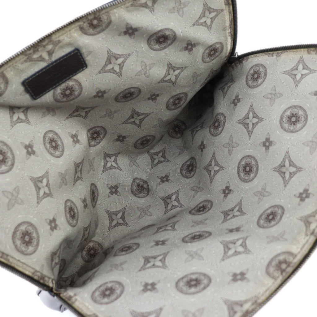 Louis Vuitton Brown Leather Clutch Bag Handbag