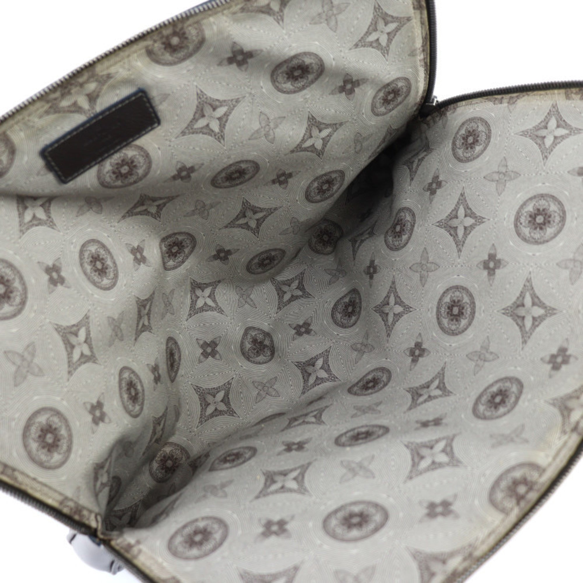 Louis Vuitton Brown Leather Clutch Bag Handbag