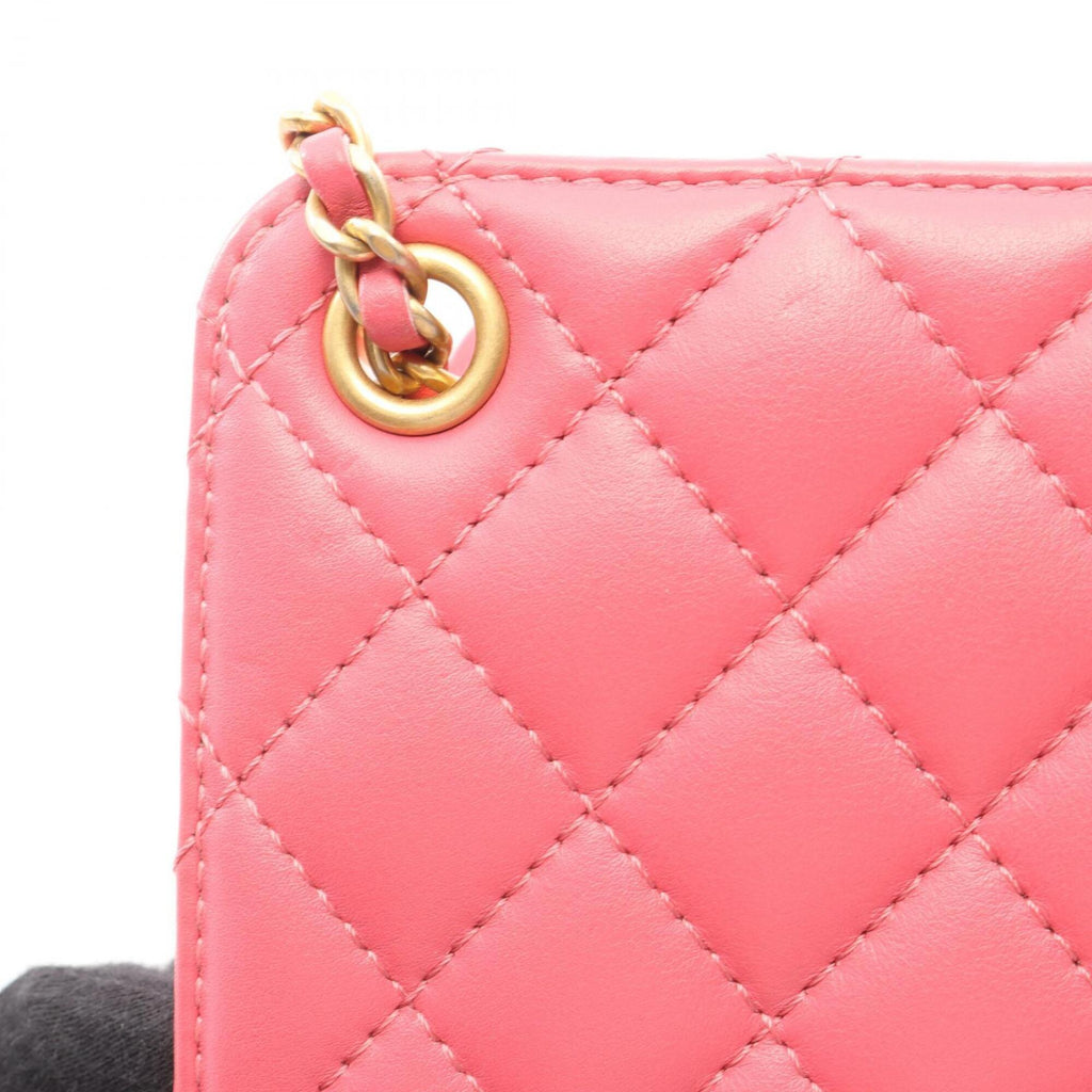 Chanel Pink Leather Handbag Shoulder Bag