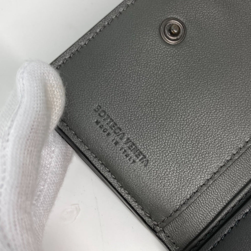 Bottega Veneta Black Intrecciato Wallet (Tri-Fold)