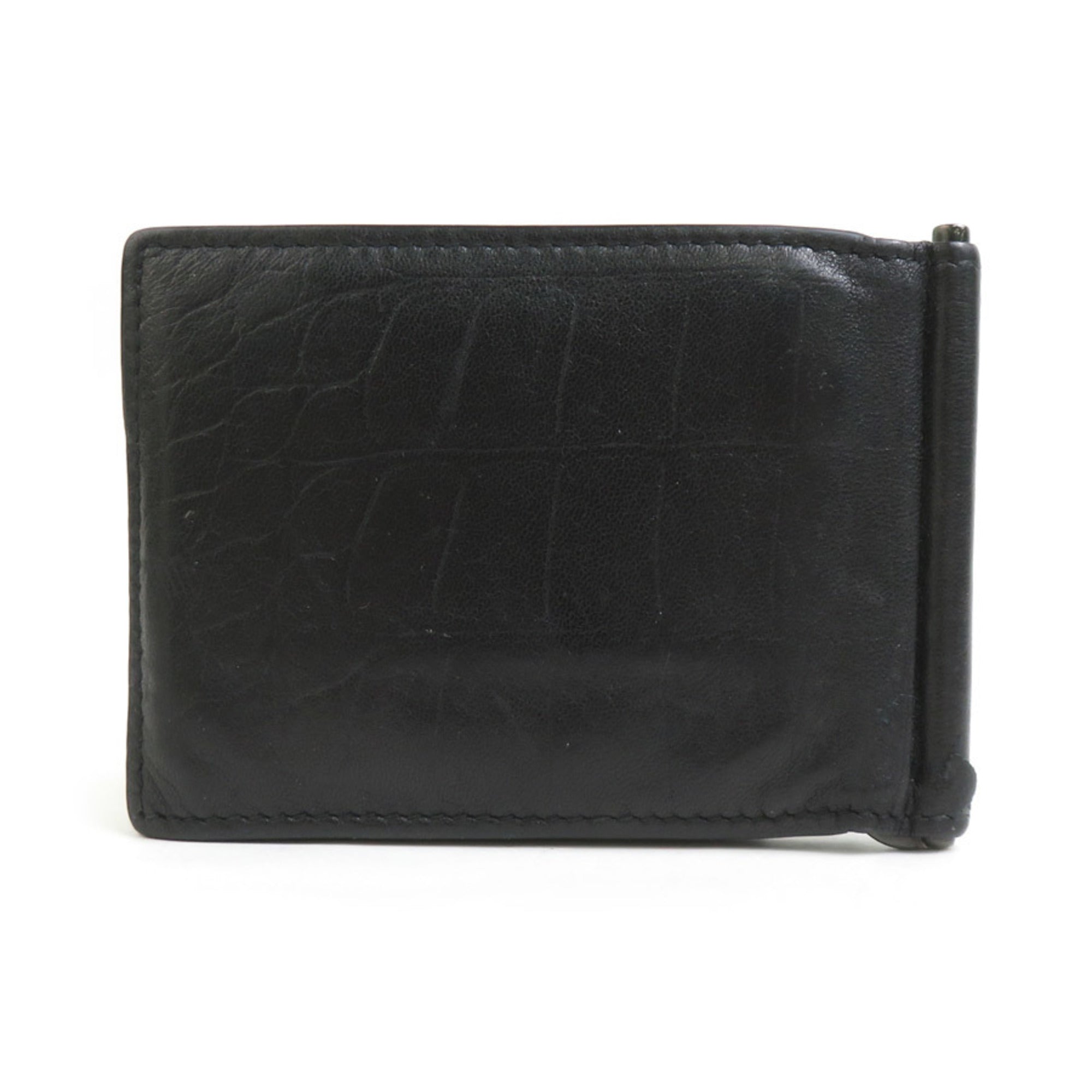 Balenciaga Black Leather Long Bill Wallet (Bi-Fold)