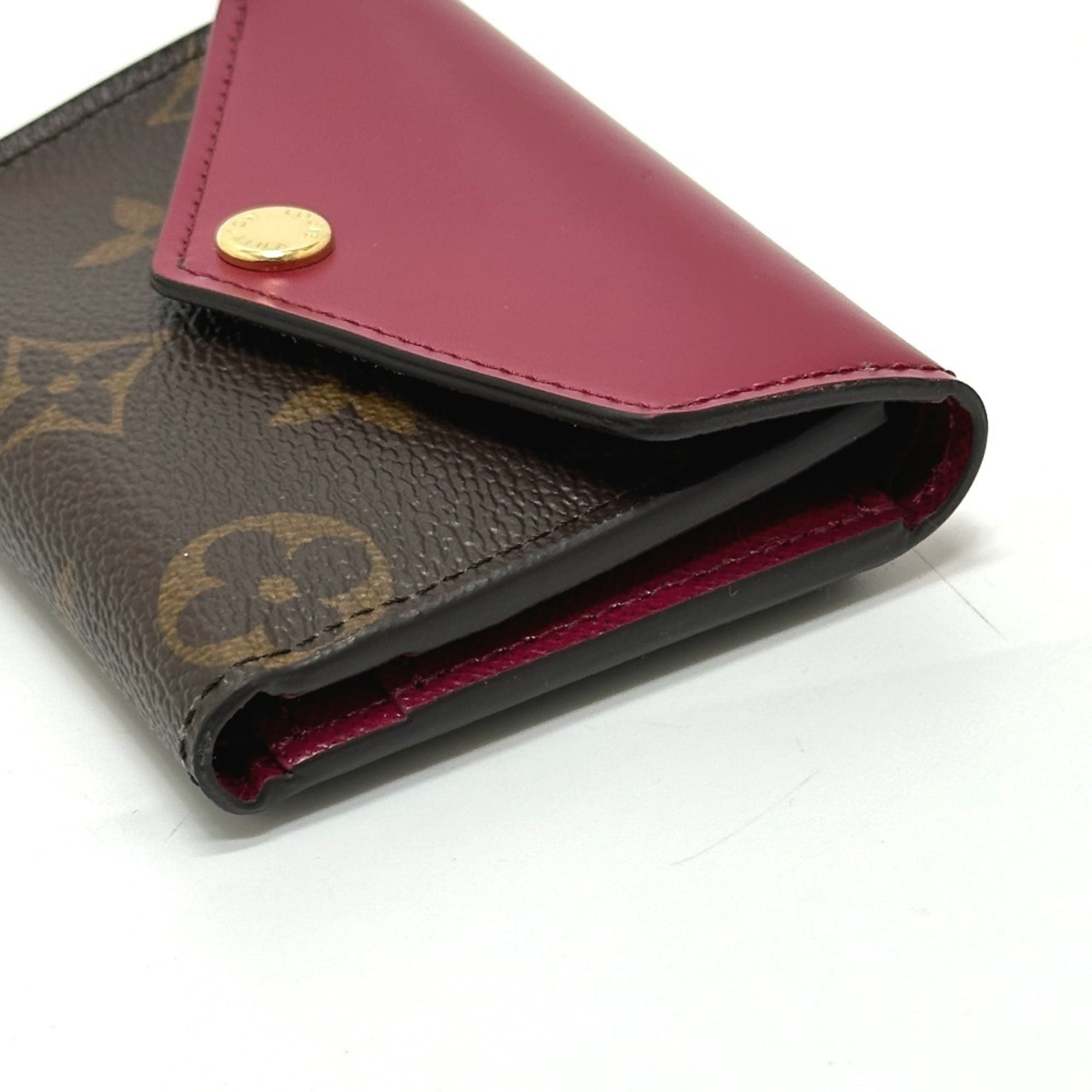 Louis Vuitton Monogram Brown Fuchsia Monogram Wallet (Tri-Fold)