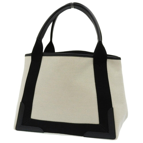 Balenciaga Black Off-White Canvas Leather Handbag Tote
