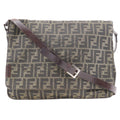 Fendi Brown Nylon Canvas Shoulder Bag