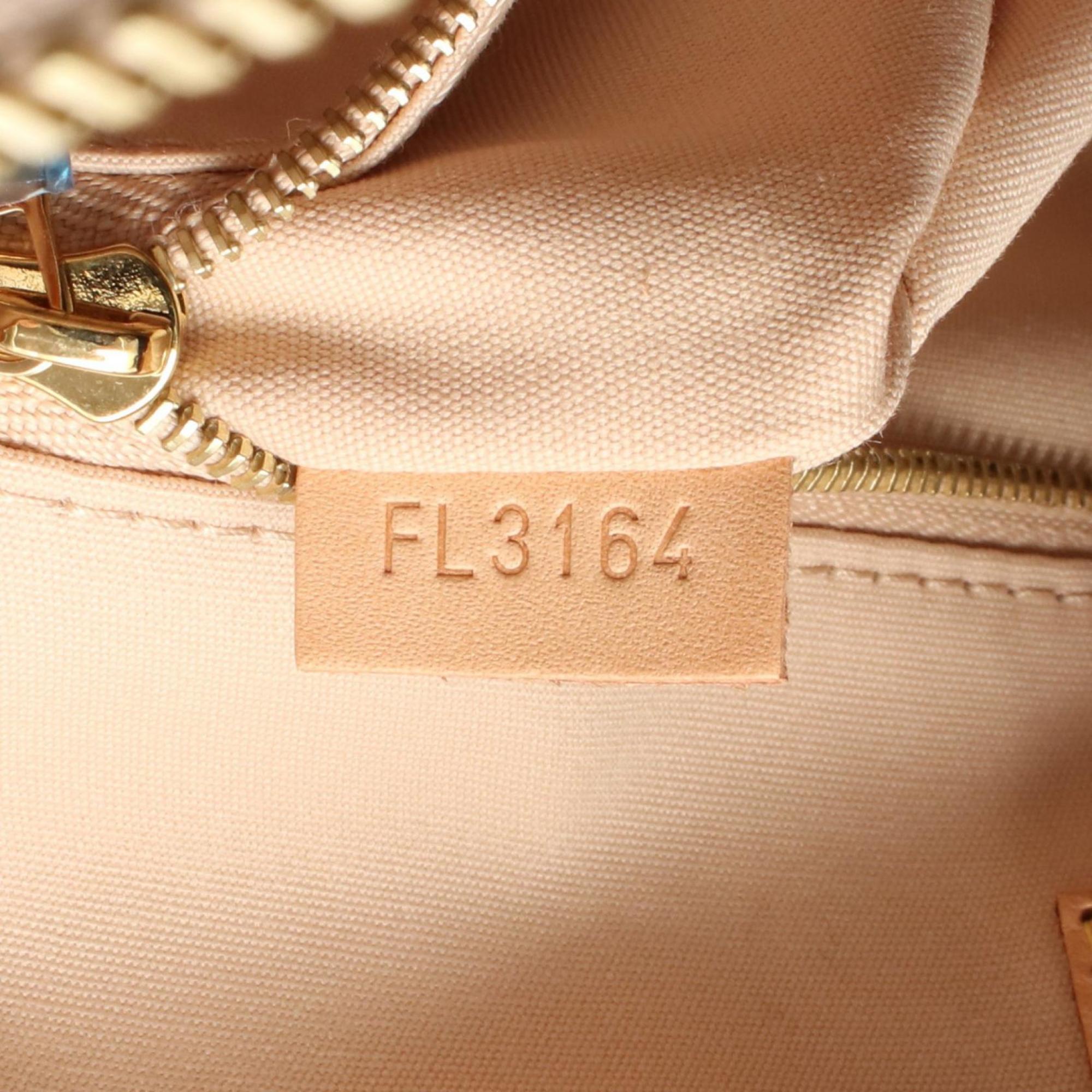 Louis Vuitton Beige Black Leather Handbag