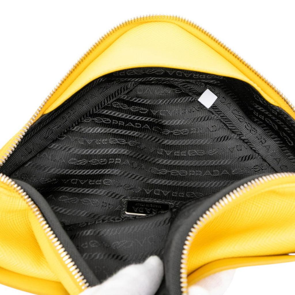 Prada Yellow Leather Shoulder Bag