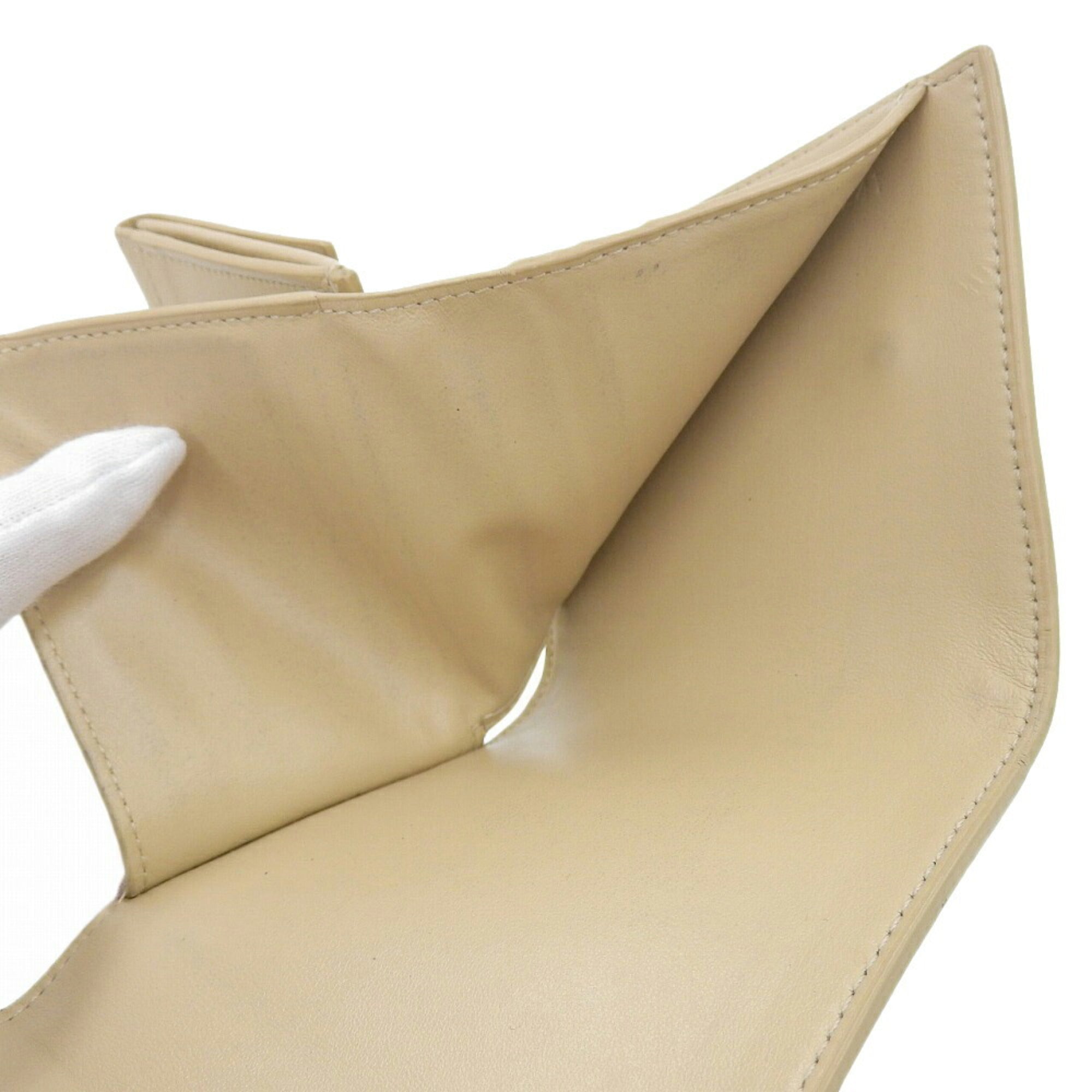 Celine Beige Leather Wallet (Tri-Fold)