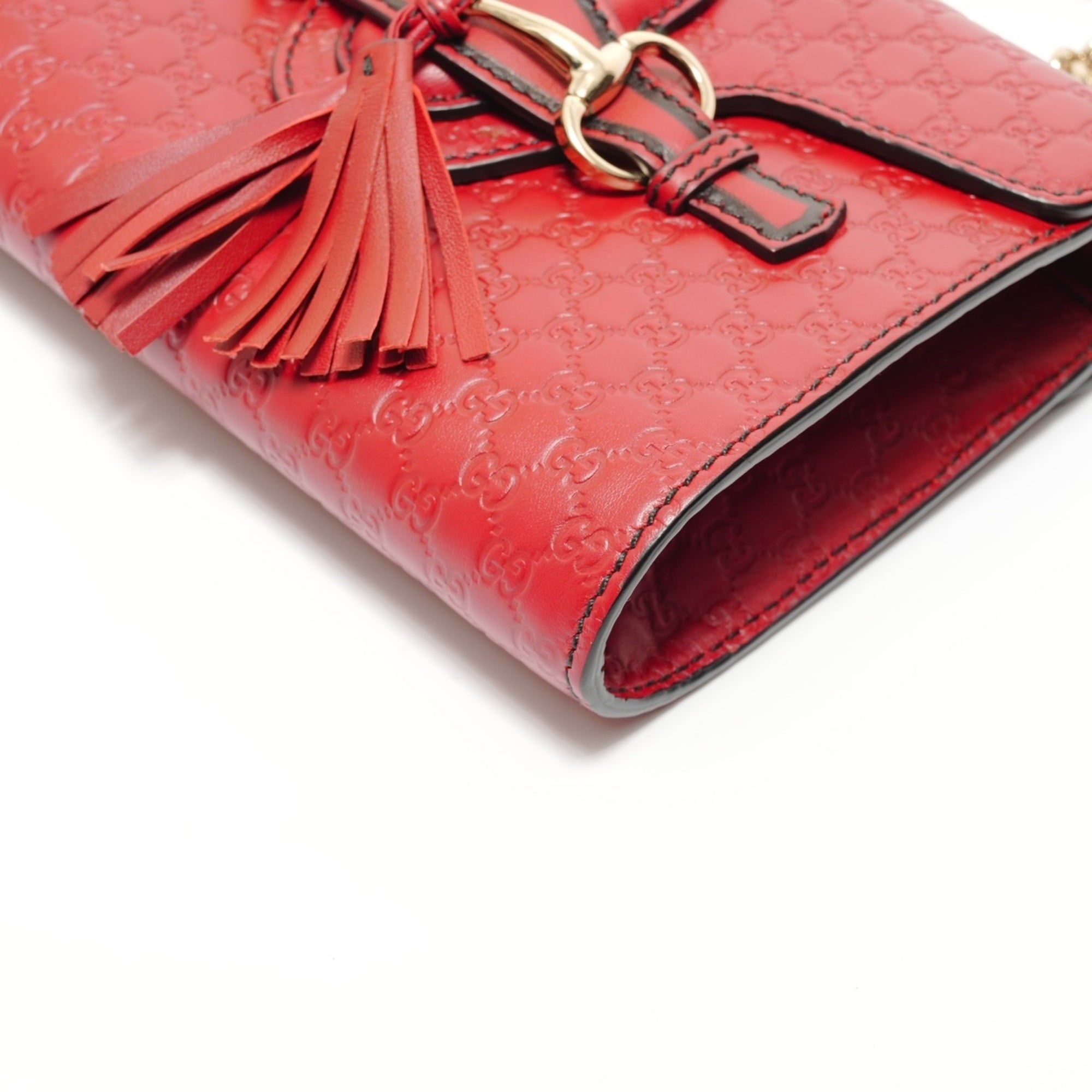 Gucci Microguccissima Red Color Micro Gg Leather Shoulder Bag (Pre-Owned)