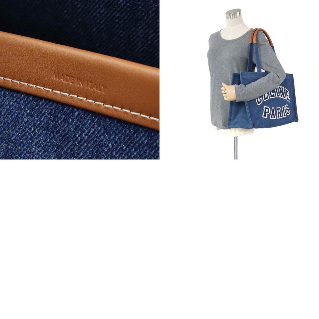 Celine Blue Denim Leather Shoulder Bag