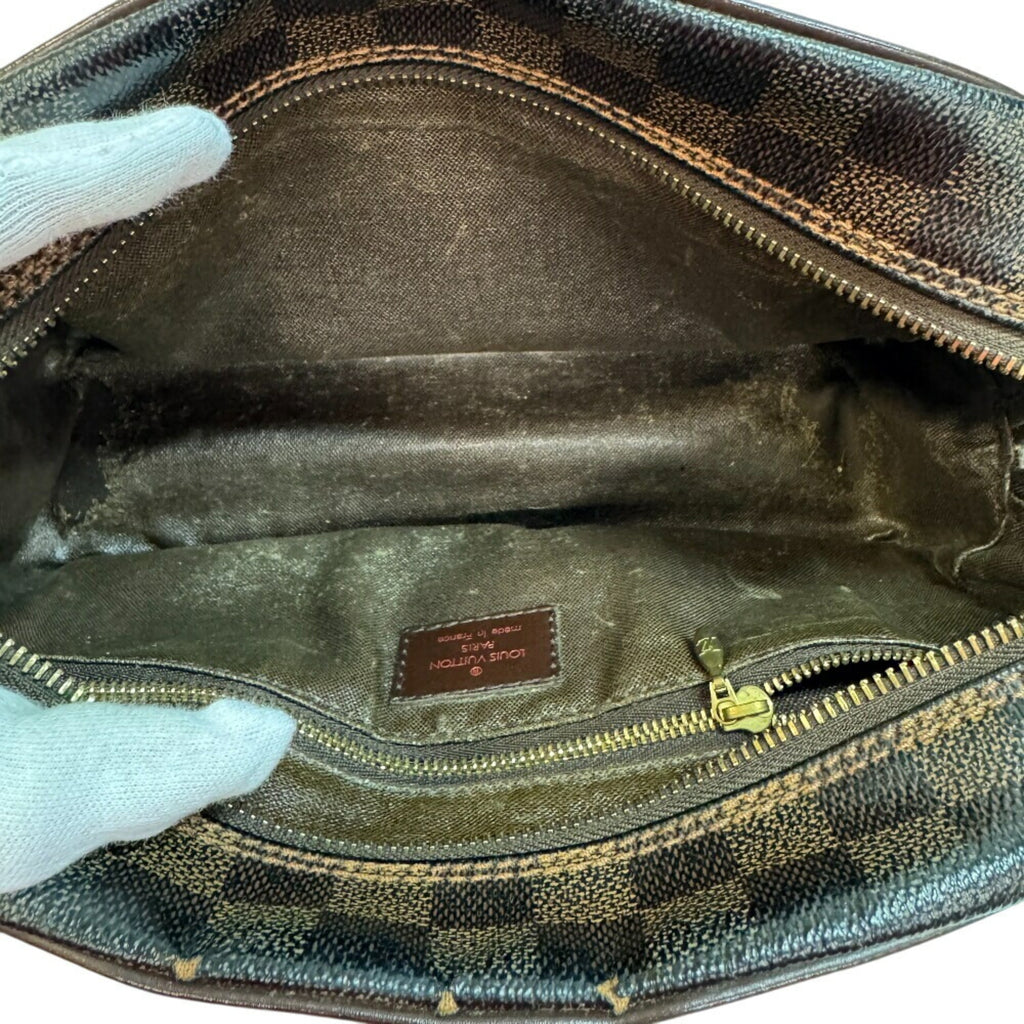 Louis Vuitton Damier Brown Leather Clutch Bag