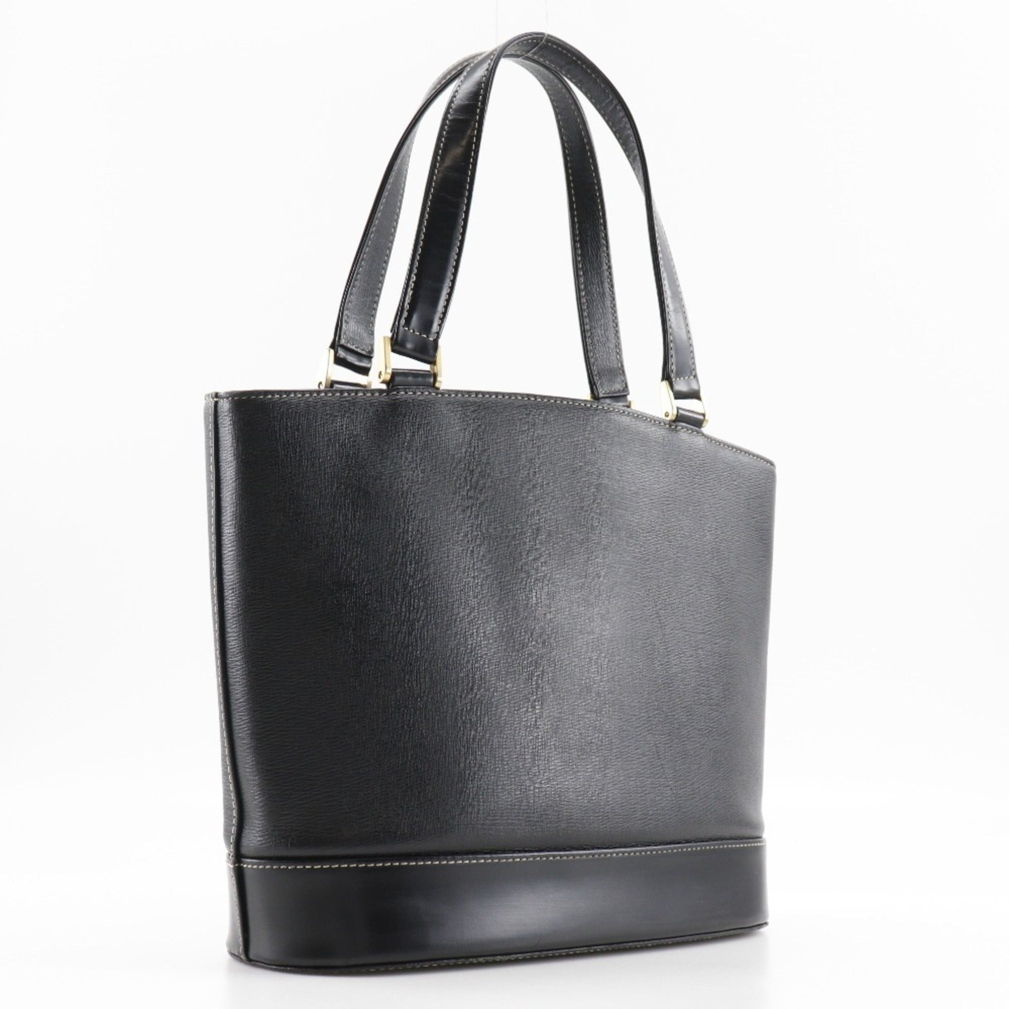 Burberry Black Leather Handbag Tote Bag