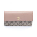 Gucci Beige Brown Pink Leather Pvc Long Wallet (Bi-Fold) (Pre-Owned)