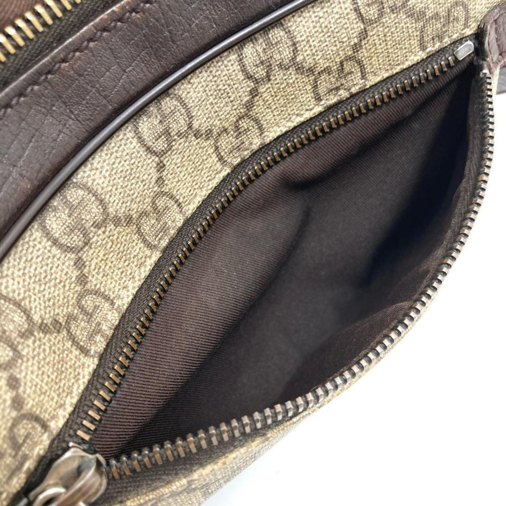 Gucci Beige Brown Gg Supreme Canvas Shoulder Bag (Pre-Owned)