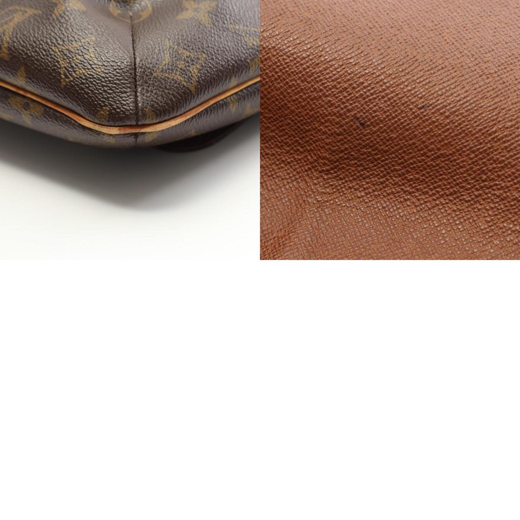 Louis Vuitton Brown Coated Canvas Leather Shoulder Bag