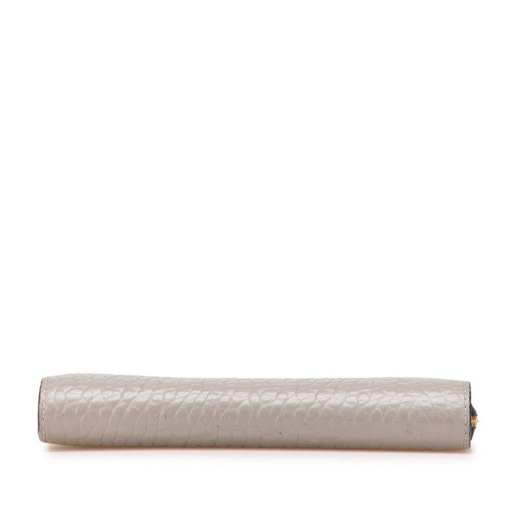 Burberry Gray Leather Long Wallet (Bi-Fold)