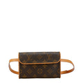 Louis Vuitton Monogram Brown Pvc Leather Pochette Sling Bag
