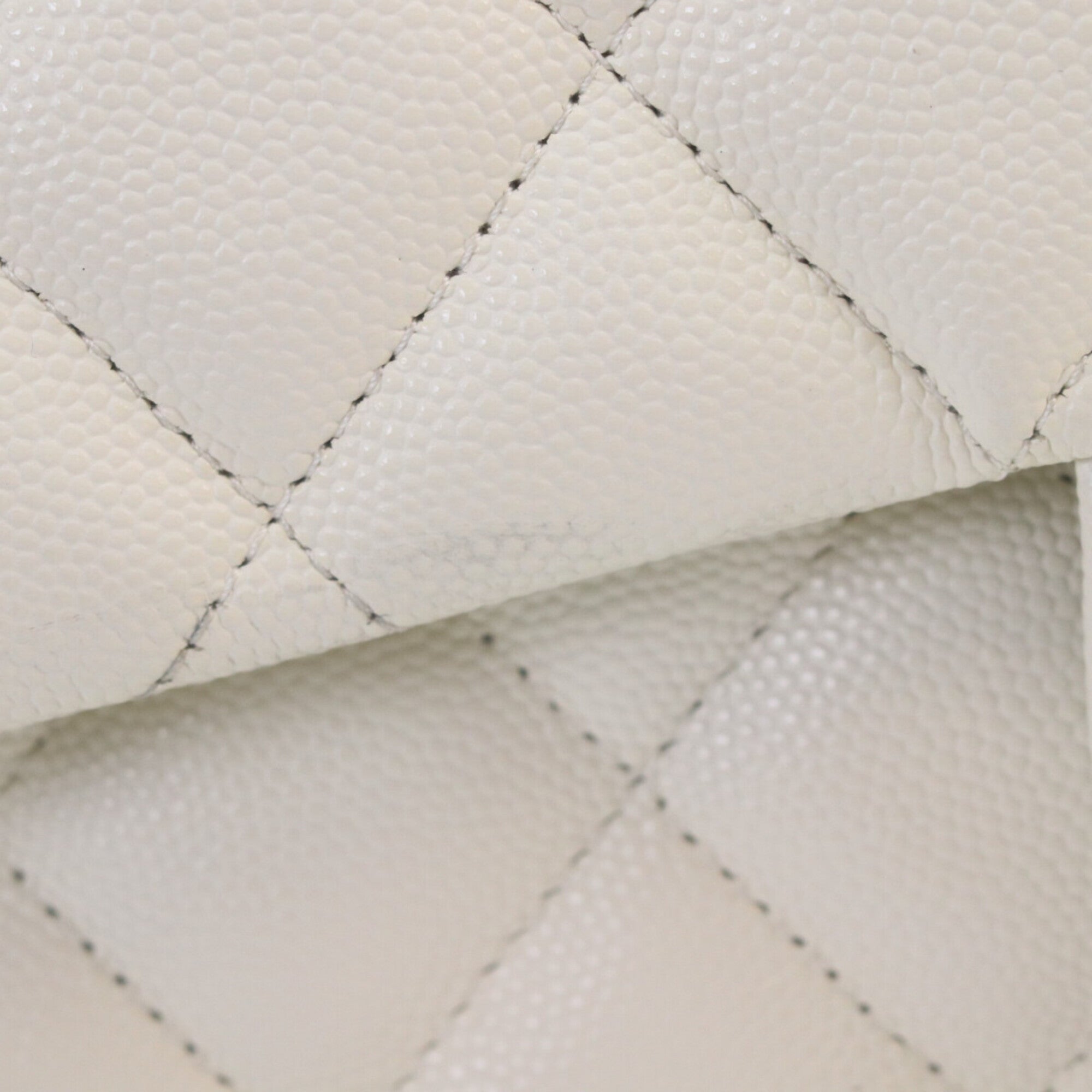 Chanel Ivory Grained Calfskin Shoulder Bag
