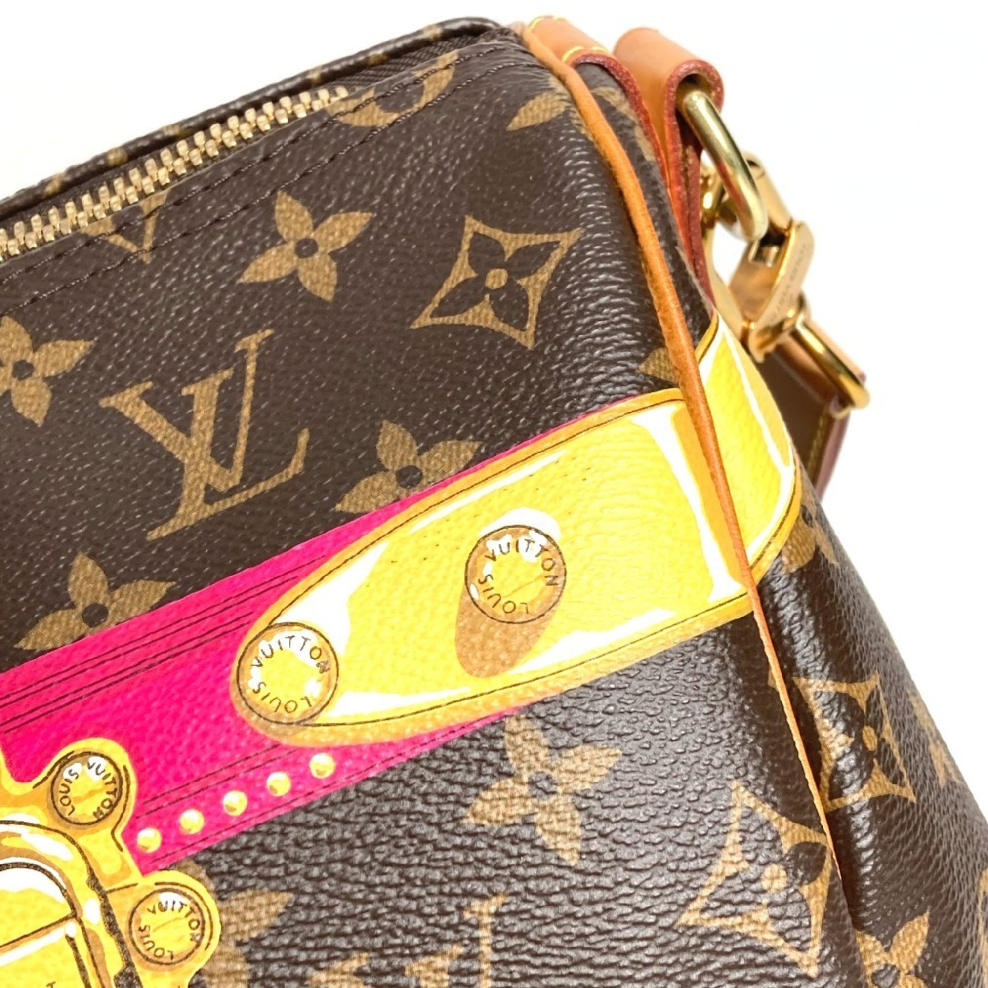Louis Vuitton Monogram Brown Pink Monogram Boston Bag Shoulder Bag
