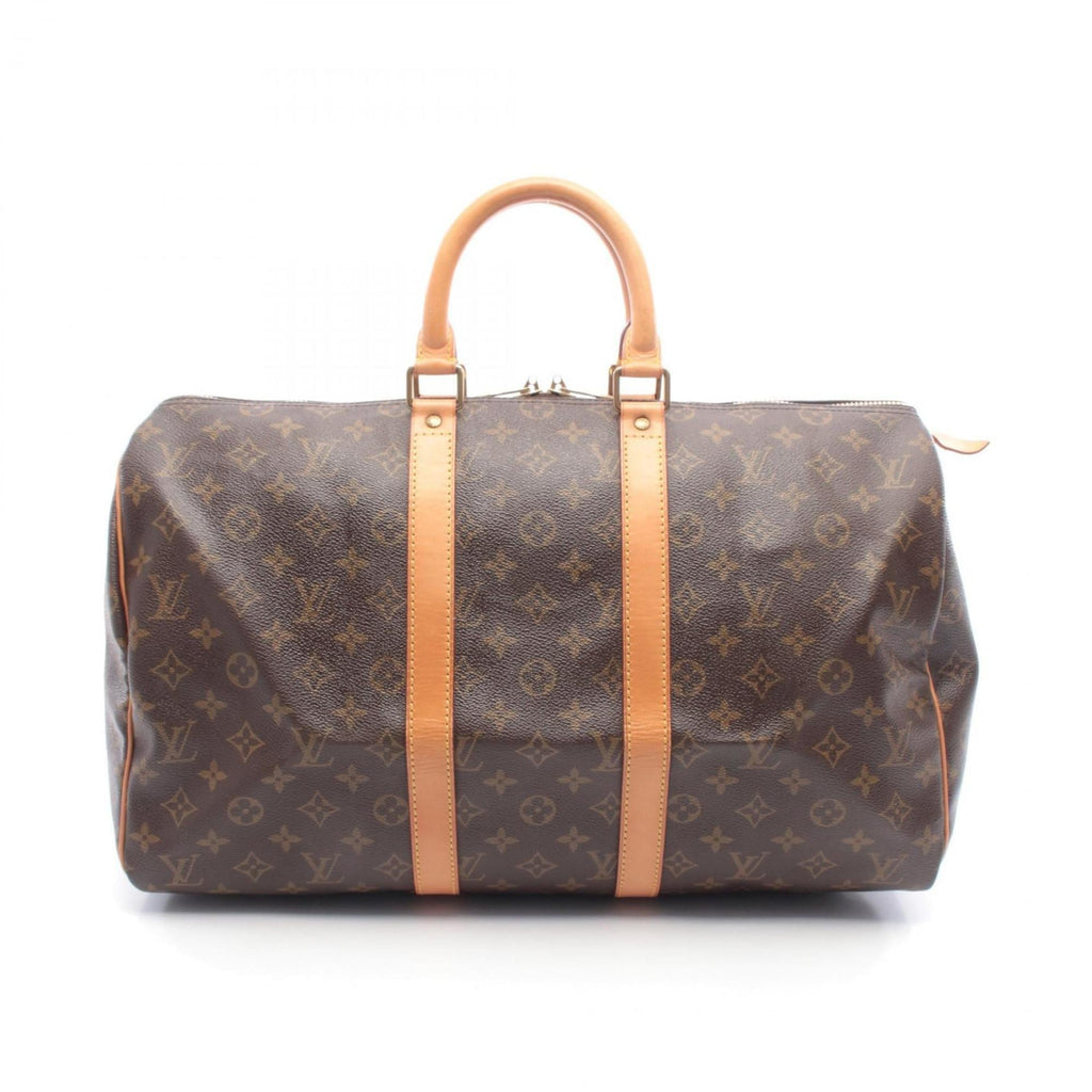 Louis Vuitton Brown Monogram Coated Canvas Leather Boston Bag Handbag