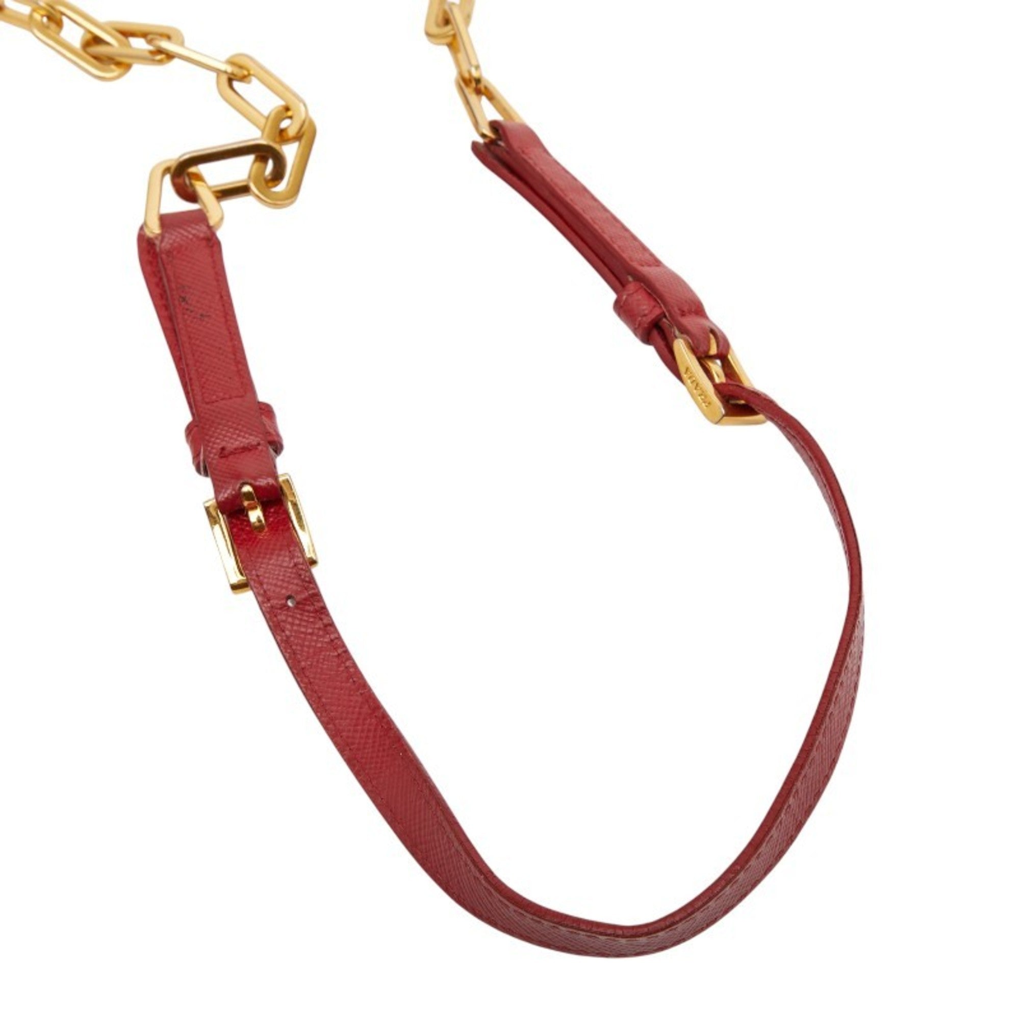 Prada Red Color Leather Shoulder Bag