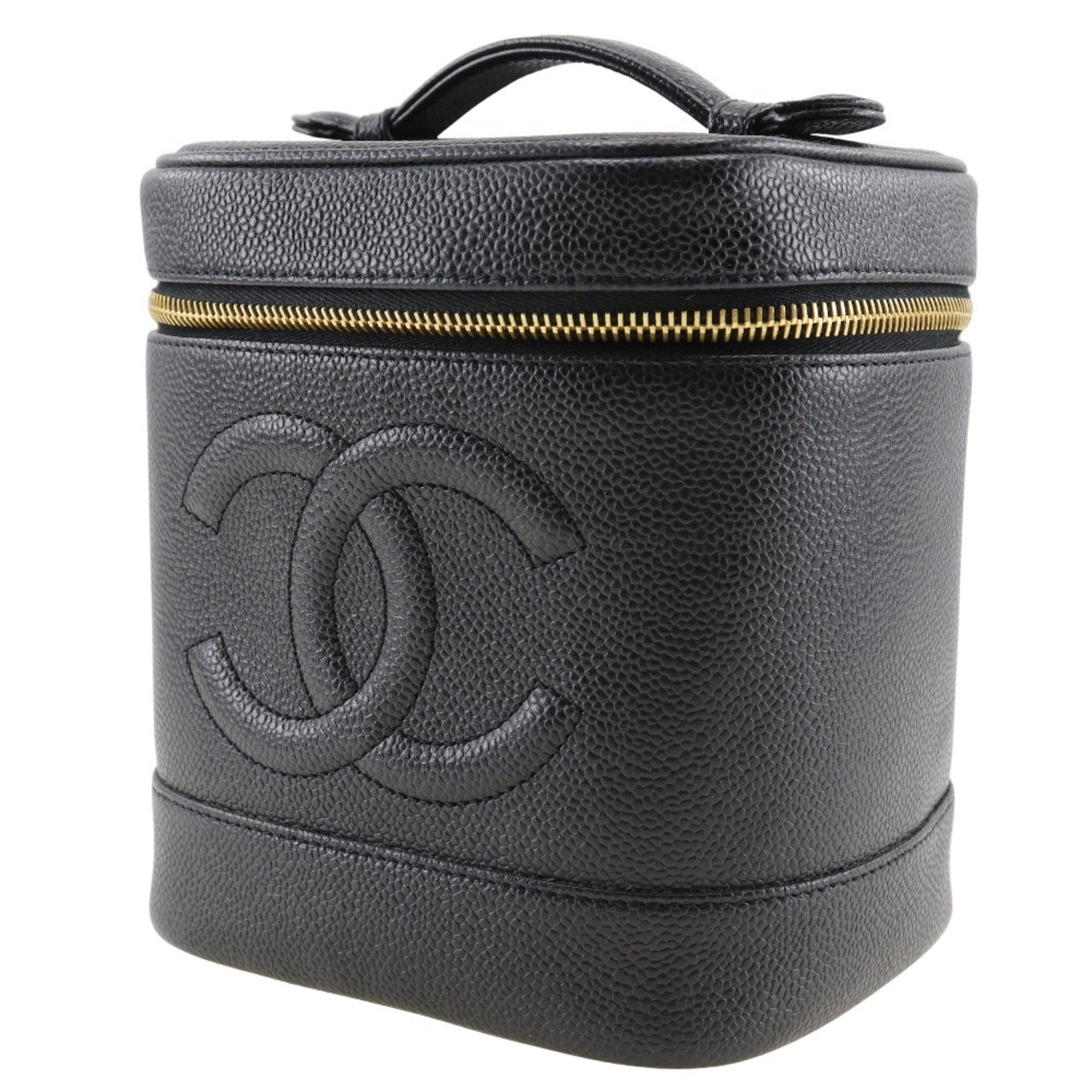 Chanel Black Caviar Leather Handbag Pouch
