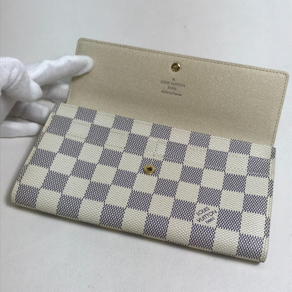 Louis Vuitton Damier Azur Damier Azur White Damier Azur Long Wallet