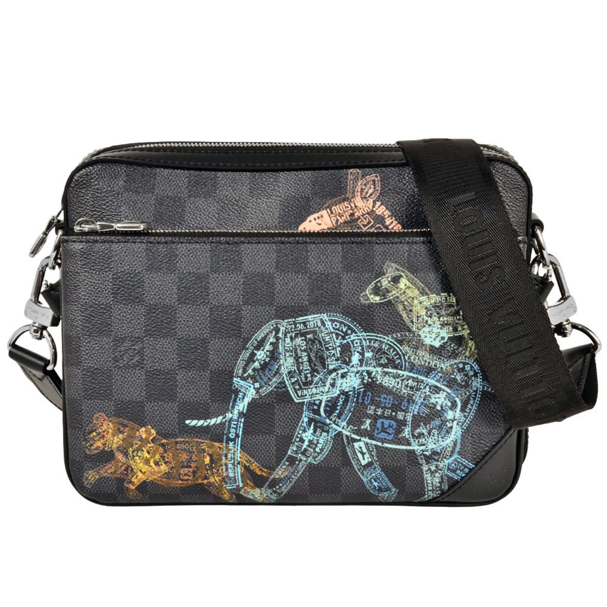 Louis Vuitton Black Damier Graphite Damier Graphite Shoulder Bag