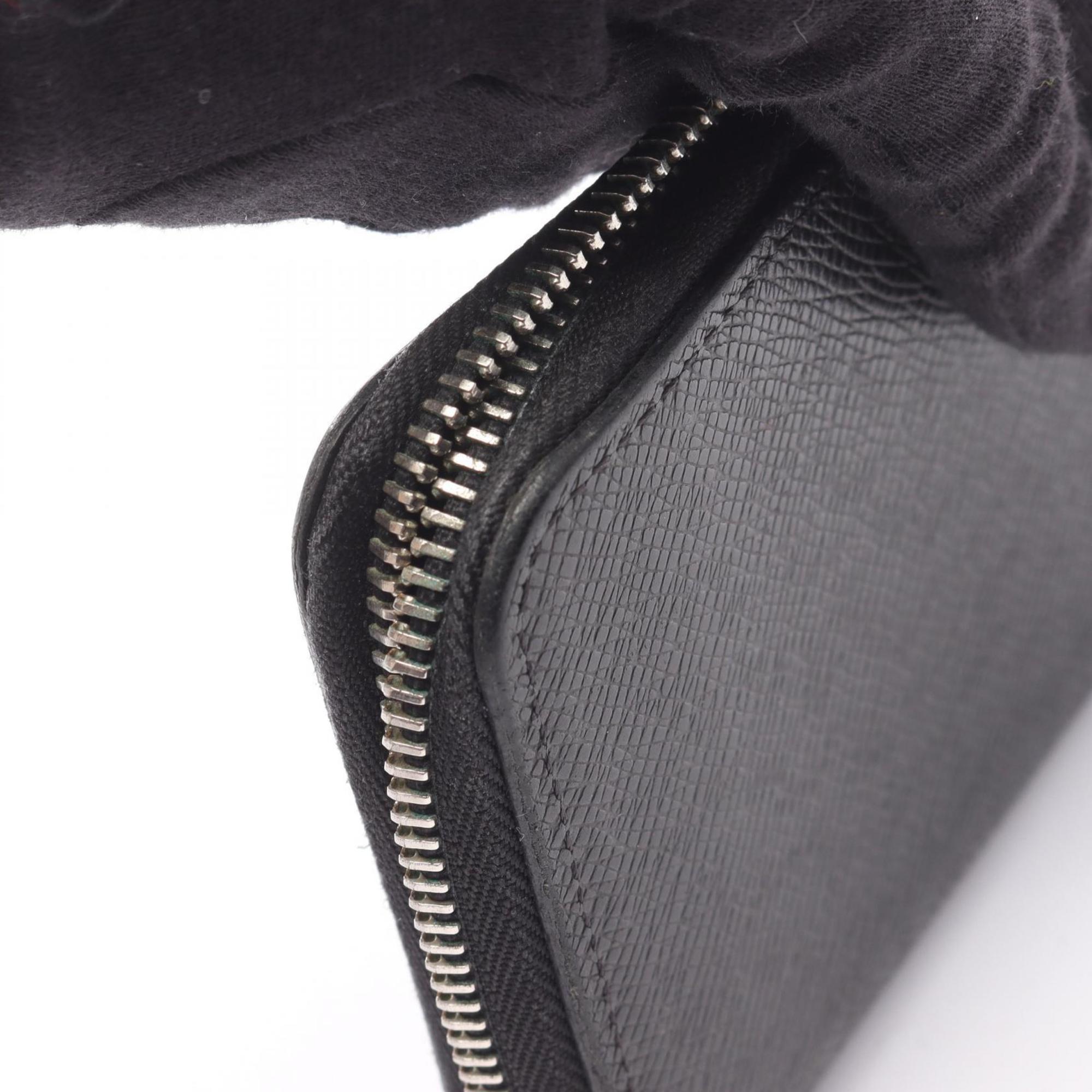 Louis Vuitton Taiga Black Taiga Leather Long Wallet