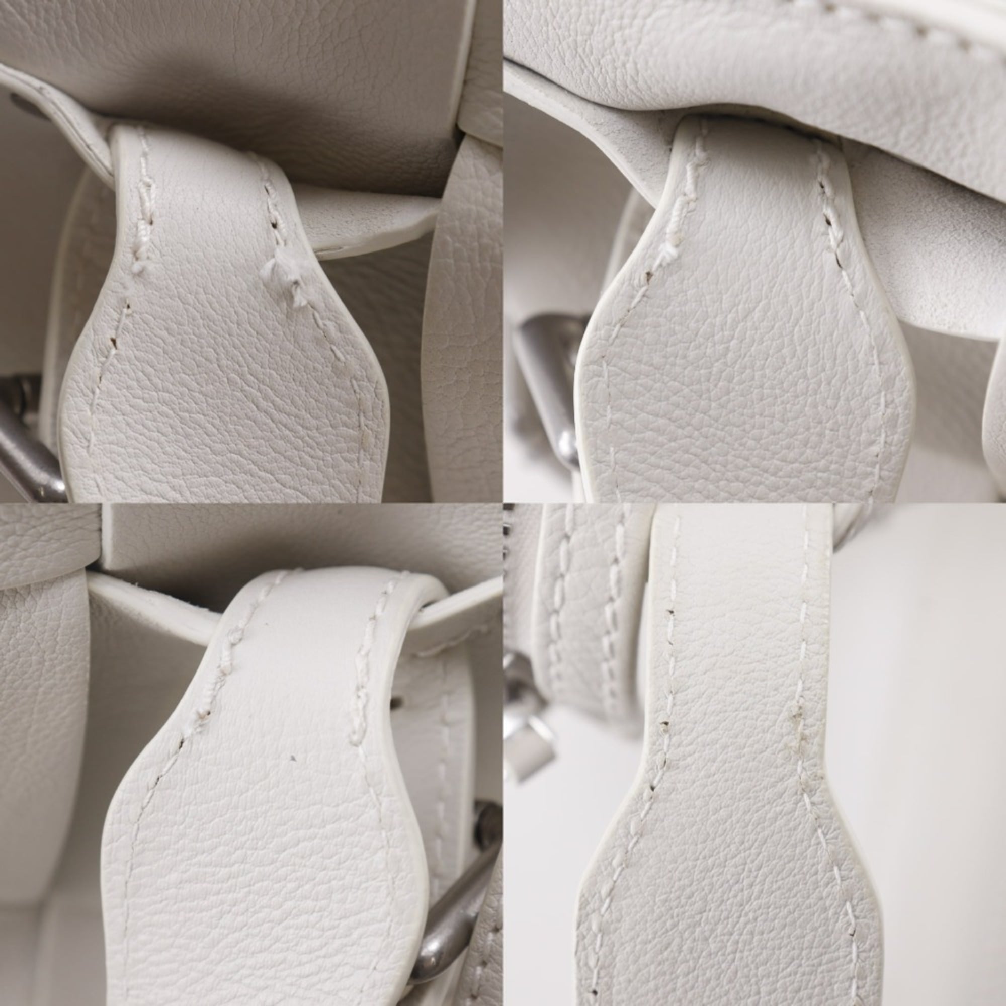 Bottega Veneta White Leather Handbag