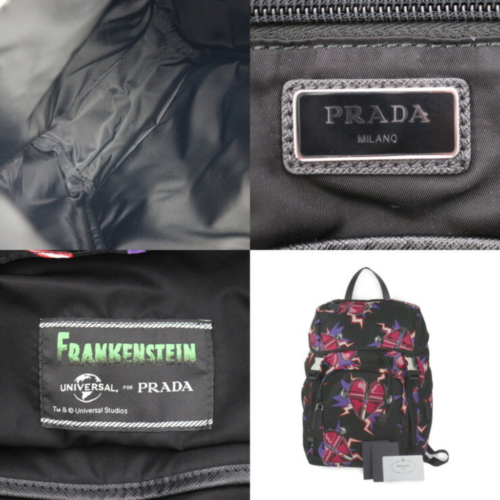 Prada Black Pink Nylon Backpack