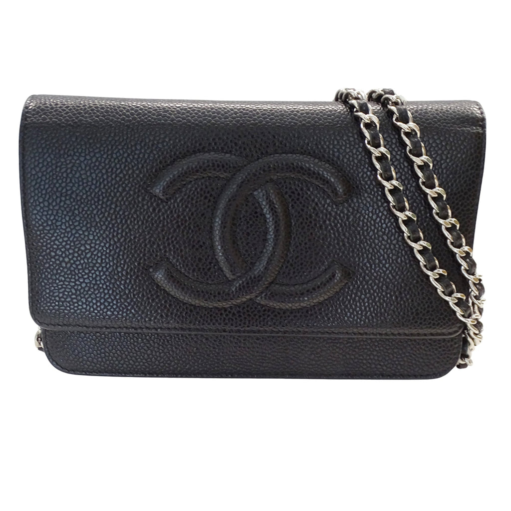 Chanel Black Grained Calfskin Handbag