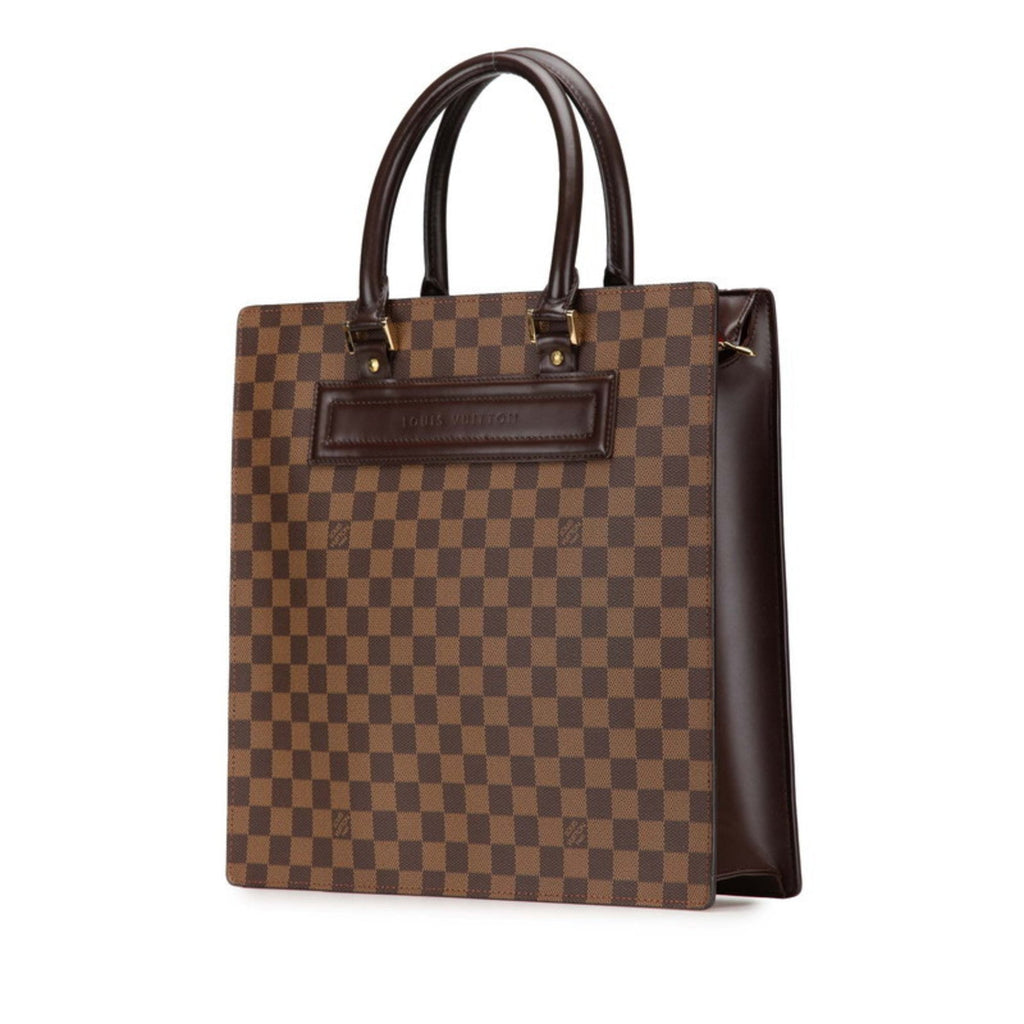 Louis Vuitton Brown Pvc Leather Handbag Tote Bag