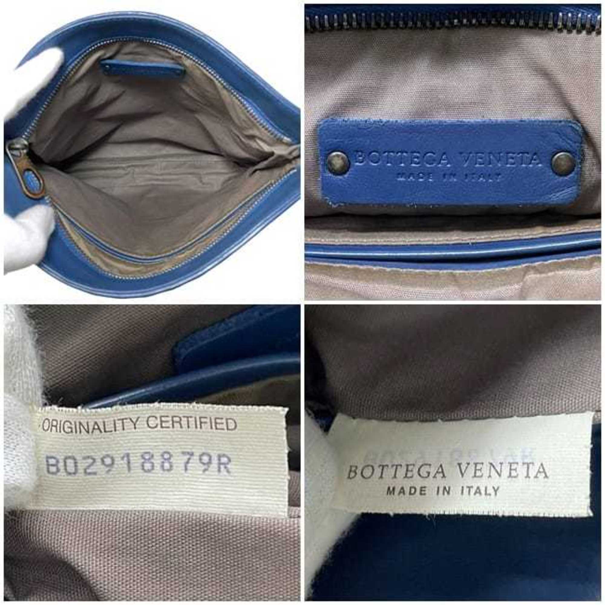 Bottega Veneta Blue Intrecciato Shoulder Bag