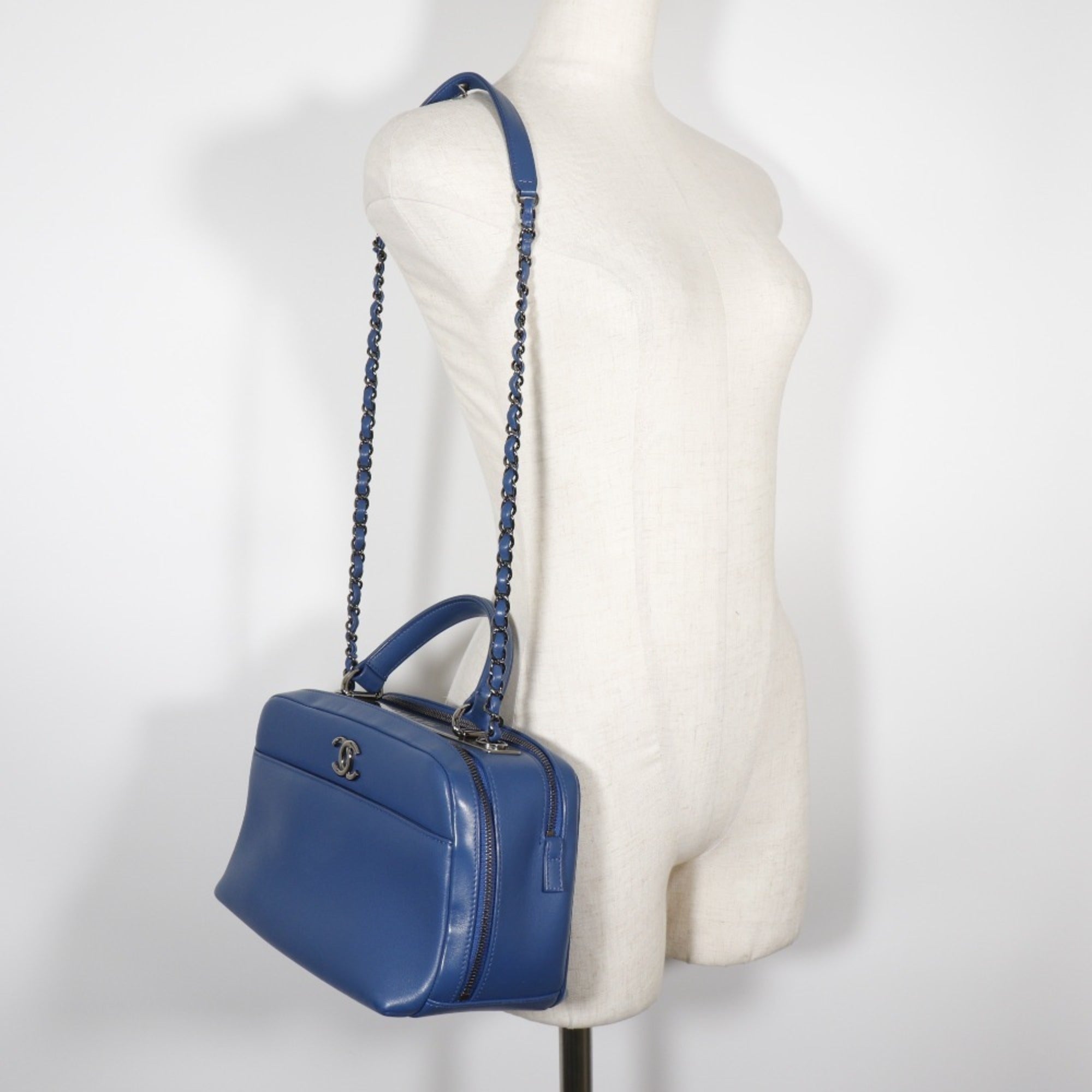 Chanel Blue Leather Handbag
