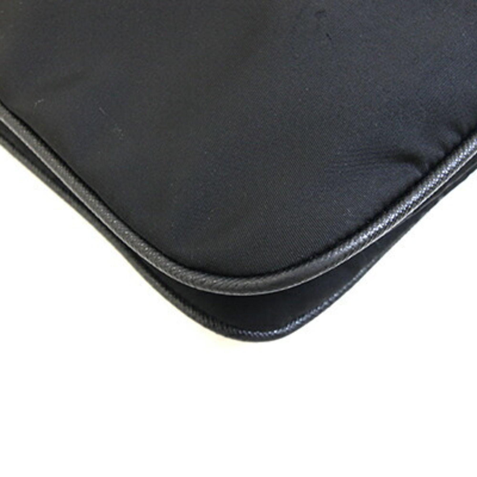 Prada Black Nylon Leather Shoulder Bag