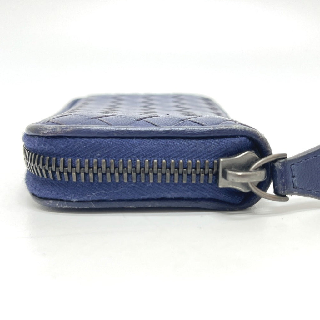 Bottega Veneta Intrecciato Blue Leather Coin Purse/Coin Case