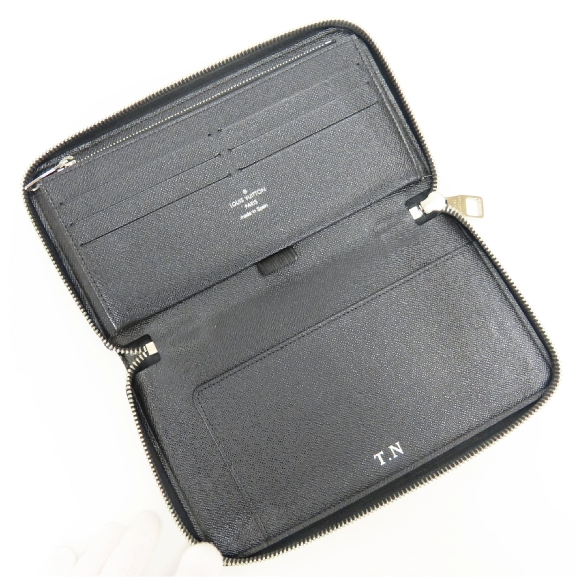 Louis Vuitton Black Gray Damier Graphite Leather Long Wallet