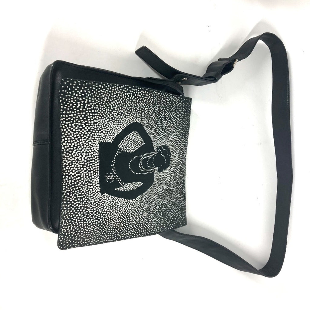 Chanel Black White Leather Shoulder Bag