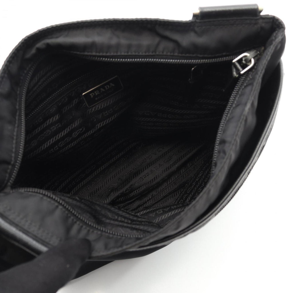 Prada Black Nylon Leather Shoulder Bag