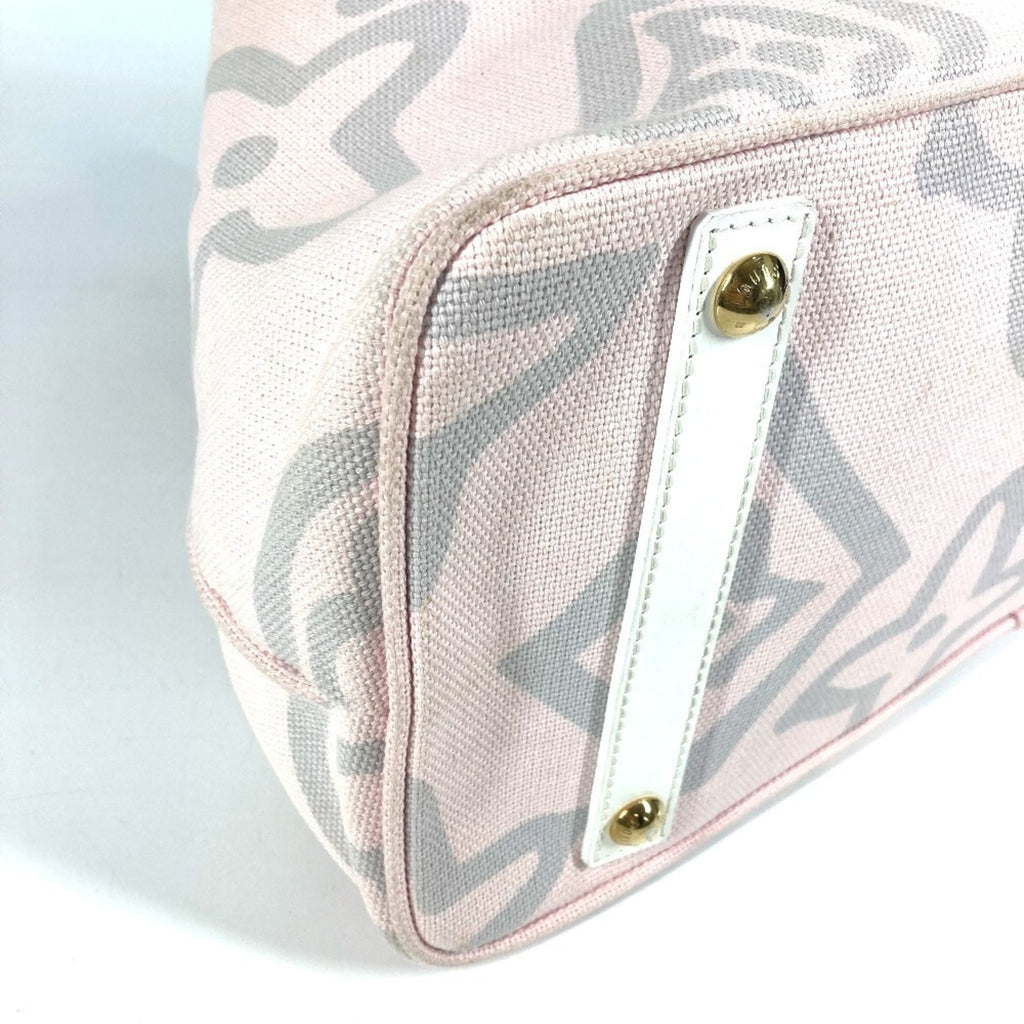 Louis Vuitton Pink Canvas Leather Boston Bag Shoulder Bag Tote Bag