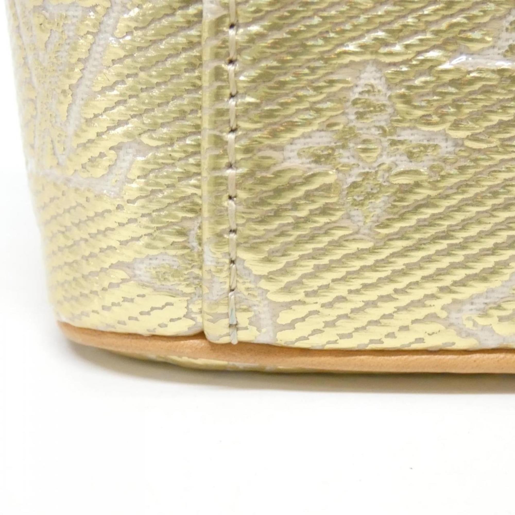 Louis Vuitton Beige Gold Cotton Shoulder Bag