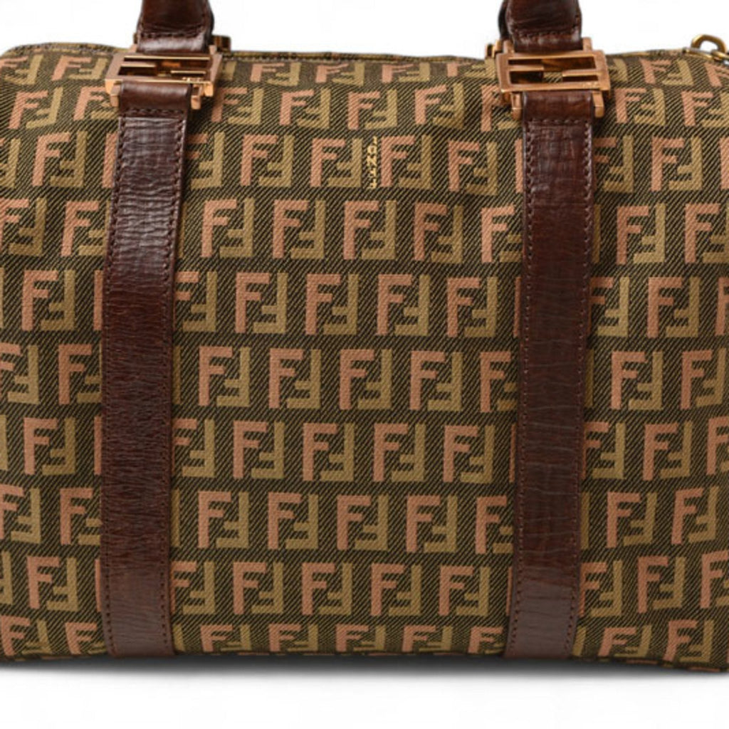 Fendi Zucca Khaki Brown Zucca Canvas Handbag
