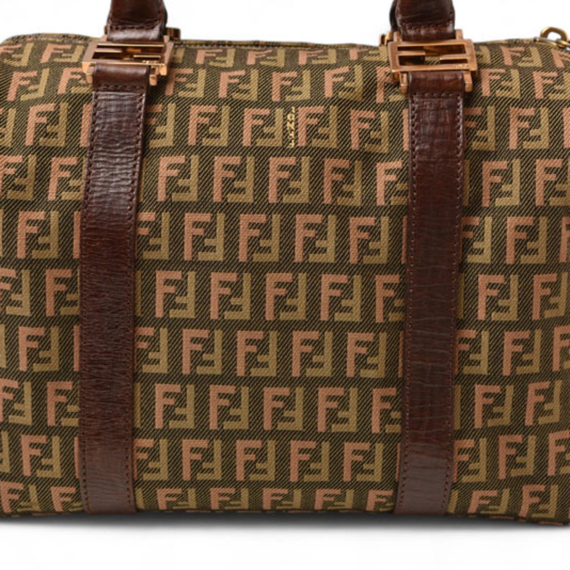 Fendi Zucca Khaki Brown Zucca Canvas Handbag