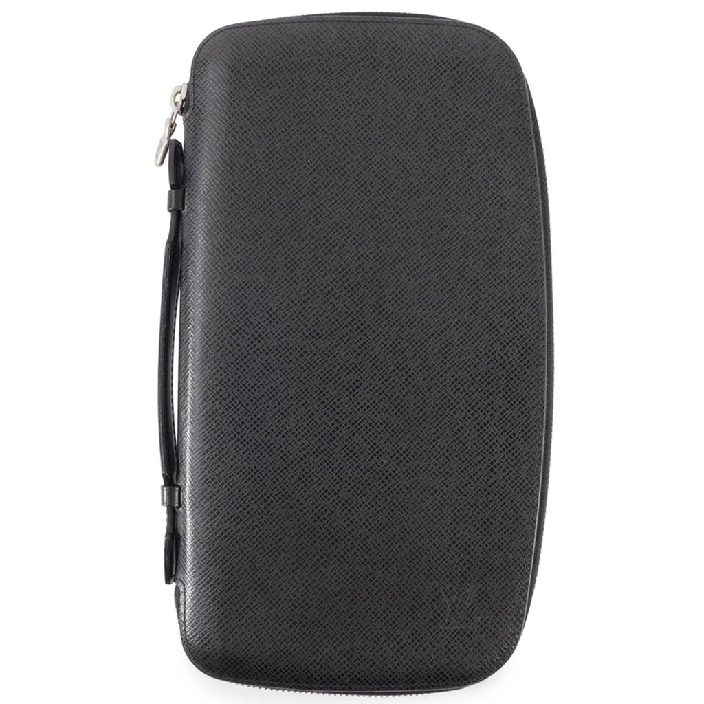 Louis Vuitton Black Taiga Leather Leather Long Bill Wallet