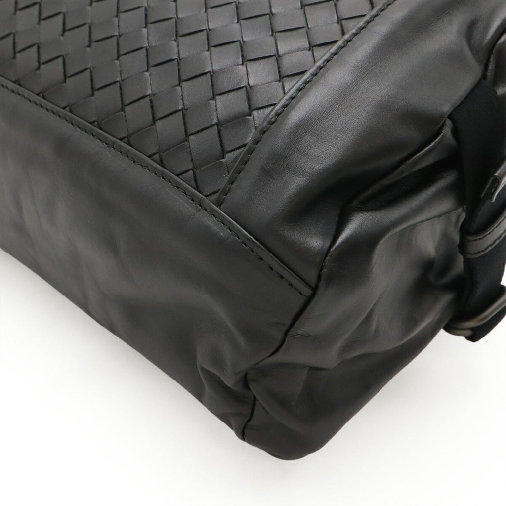 Bottega Veneta Intrecciato Black Leather Sling Bag